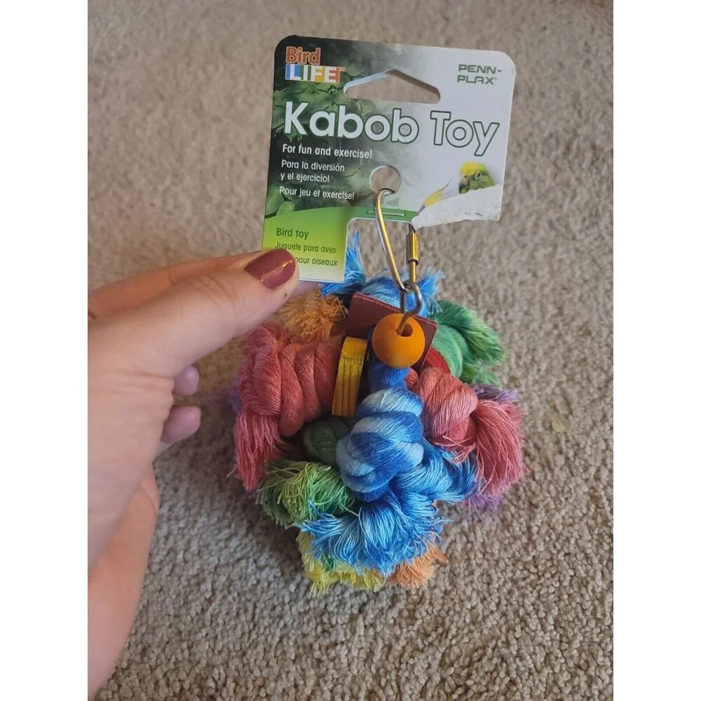 bird kabob Toy. New With Tags. Rope, Wooden Beads